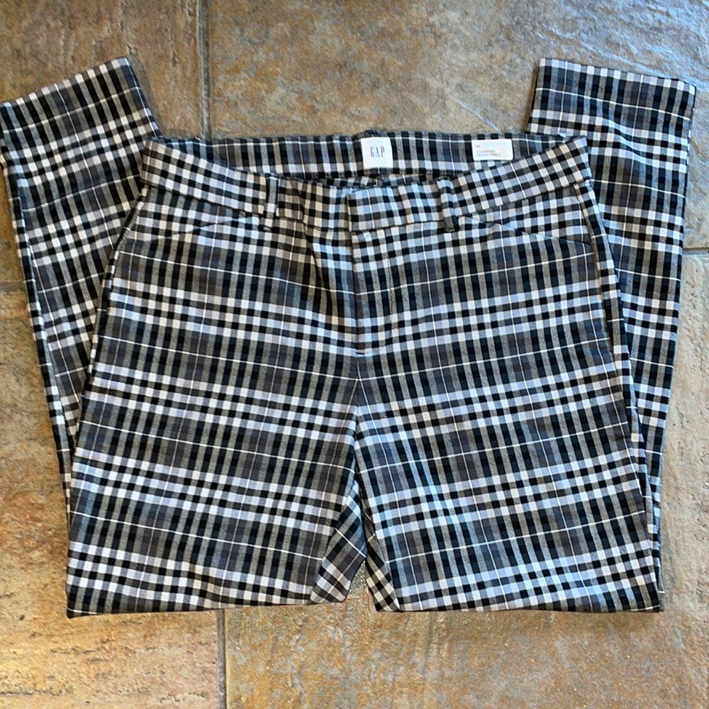 Gap Black & White Plaid Signature Skinny Ankle Pants